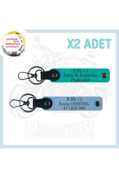 miawiki Exclusive Name Plate for All Drivers and B Rh (-) Blood Group Written 2 Keychain, Set, K Turquoise-Sky Blue