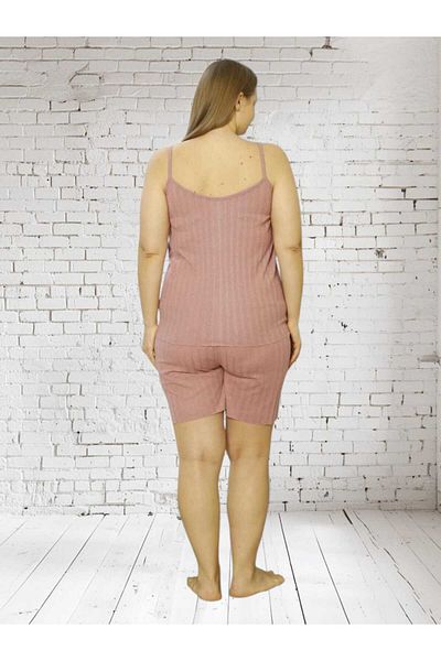 Freeista Dried Rose Plus Size Pajama Set with Shorts
