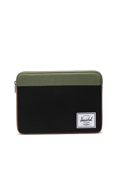 Herschel Supply Co. Калъф за лаптоп Herschel Anchor 13 инча, черно-зелено-бежов