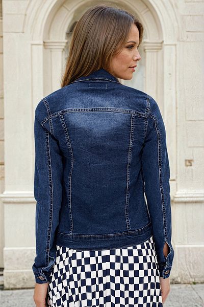 bacc Jachetă de blugi albastră în stil modern pentru femei Bcbsk-25700-3477-1570