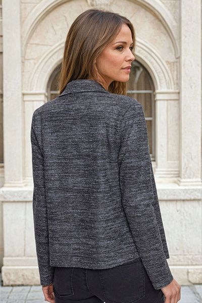 bacc Women's Anthracite Self-Textured Double-Sided Jacket Cardigan Bcbsk-25700-2975