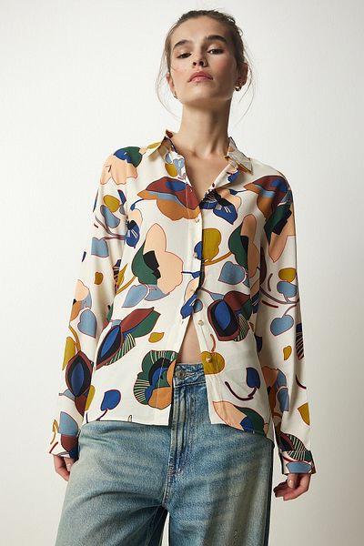 bacc Women's White Long Sleeve Buttoned Shirt Bcbsk-25700-K7615