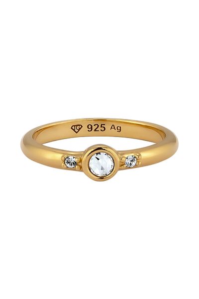 ELLI Ring Ring With Stones Women Glass Crystals Xirius Cut White 925 Sterling Silver