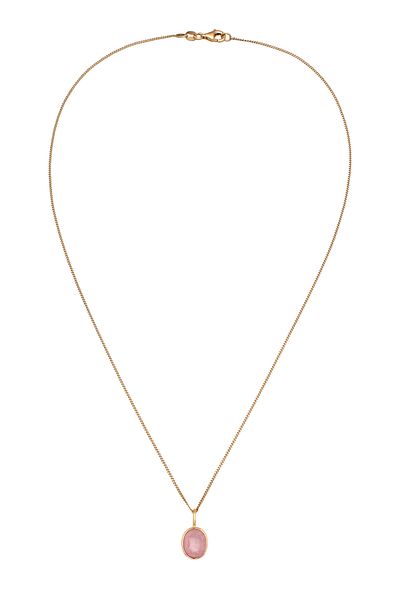 ELLI Halskette Collier mit Stein Damen Panzerkette Quarz Diamantschliff Rosé 925 Sterling Silber 45 cm