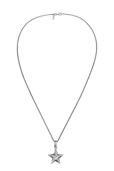 KUZZOI Halskette Kette mit Anhänger Herren Stern Panzerkette 925 Sterling Silber Festival 60 cm