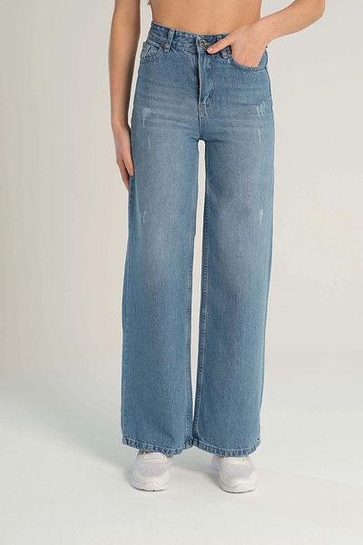 bacc Women's Blue Wide Fit Denim Trousers Bcbsk-25700-Kt0045