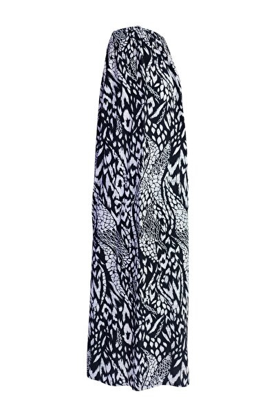 modayiğit Beli lastikli uzun desenli kadın etek