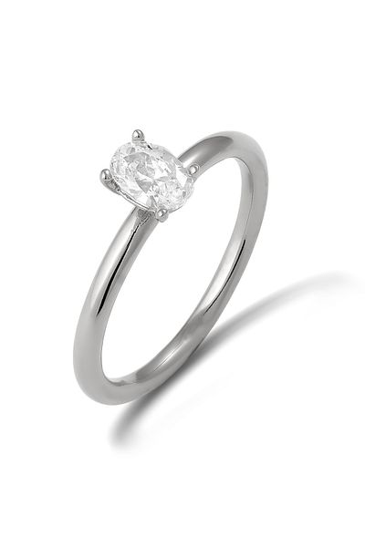 ELLI Inel Inel cu Pietre Femei Oval Zirconiu Tăiat Diamant Alb Argint Sterling 925