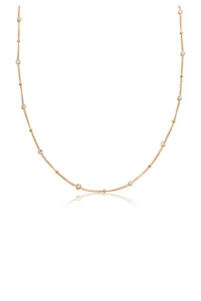 ELLI Halskette Kette mit Stein Damen Kreis Kugelkette Glaskristalle Xiriusschliff Weiß 925 Sterling Silber