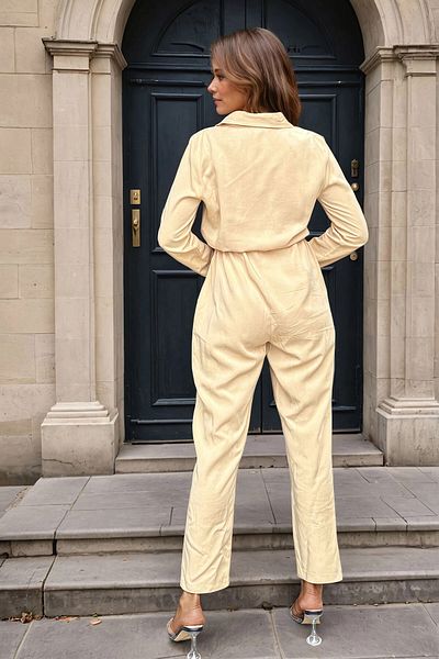 bacc Women's Caramel Airobin Pocket Belted Safari Jumpsuit Bcbsk-25700-3164