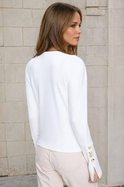 bacc Women's Ecru Soft Textured Button Detailed Cardigan Bcbsk-25700-3007