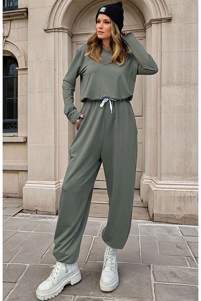 bacc Women's Khaki Waist Tie Off Shoulder Jumpsuit Bcbsk-25700-3505