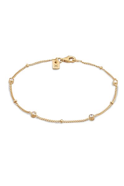 KUZZOI Bracelet Bracelet Men Ball Ballchain Glass Crystals Xirius Cut White 925 Sterling Silver Summer / Be
