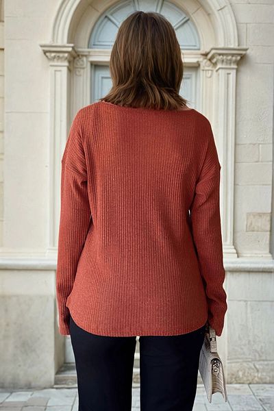 bacc Women's Tile Button Detailed Long Sleeve Blouse Bcbsk-25700-K5591