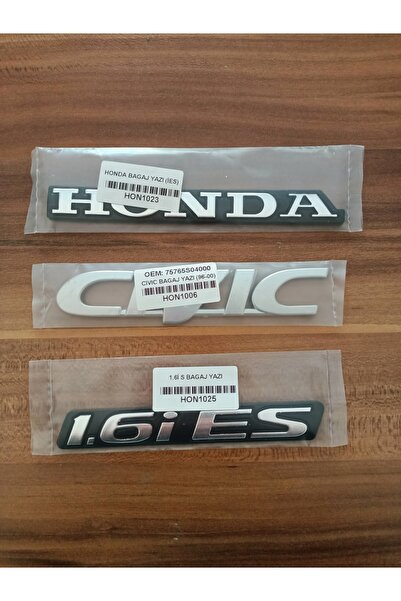 restinal Honda Civic 1.6 iES Trunk Lettering Set 3 Pieces Honda Civic 1.6i Es