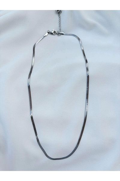 Eylülün Takısı Women's Steel Silver Color Italian Chain Necklace