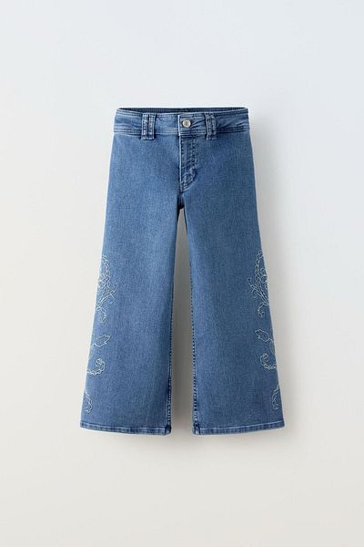 GAistKids Pantaloni din denim evazați brodați pentru fete