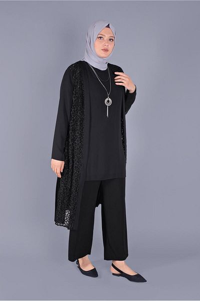 Alvina 40890 Μοντέλο Ασημένιο Δαντελένιο Διπλό Τούνικ