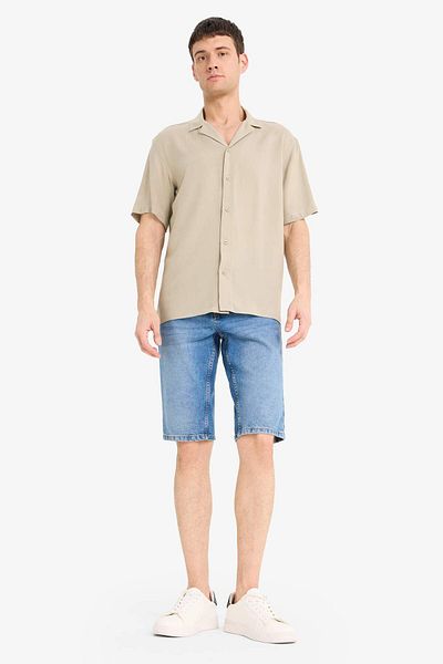 DeFacto Regular Fit Apache Collar Summer Short Sleeve Shirt E2533Ax25Sm