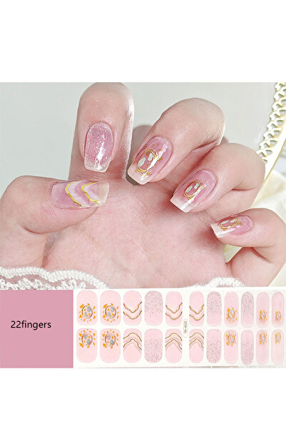 Youtrico 22 Fingers Glitter Nail Polish Stickers Self-adhesive Diy Fake Nail