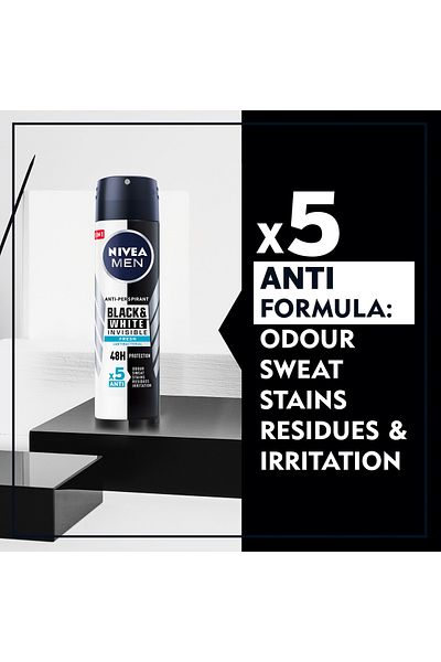 NIVEA Men Deodorant Spray Black & White Invisible 200 ml