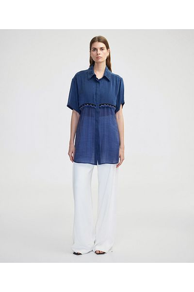İpekyol Transparent Mix Embroidered Shirt Jacket