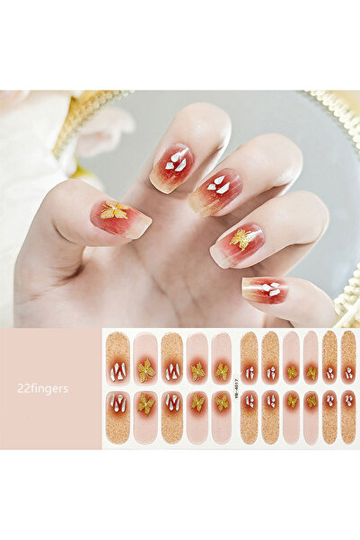 Youtrico ملصقات طلاء أظافر لامعة مكونة من 22 إصبعًا ذاتية اللصق DIY