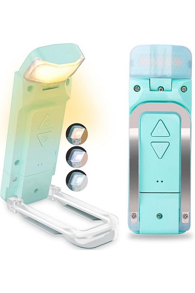 COOYA LED Clip-on Book Light,30-min Timer, 3 Colors&5 Brightness Adjustable,for Reading in Bed