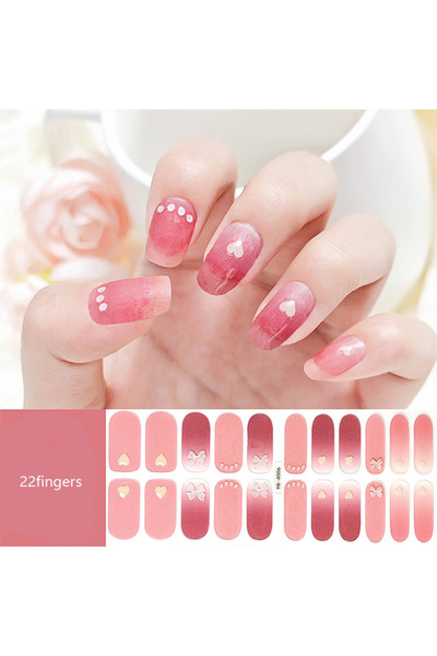 Youtrico 22 Fingers Glitter Nail Polish Stickers Self-adhesive Diy Fake Nail