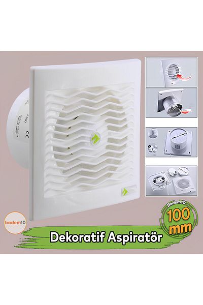 Badem10 Electric 100 mm Bathroom Wc Kitchen Office Extractor Fan Ventilation Fan Dirty Air Bad Odor Exhaust Fan
