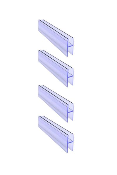 GLASSMAKRO 8 x 10 MM Large H Glass Balcony Transparent Wick 4 Pieces 200 CM