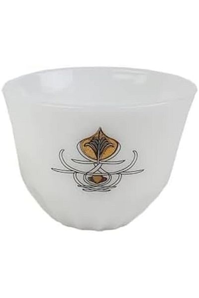 ALSAIF Al Saif Java Cup Set, 12 Pieces, White And Gold, Size L