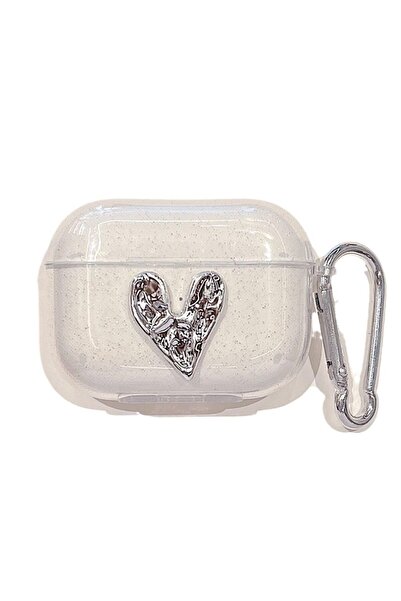 UnDePlus Apple Airpods 4. Nesil Uyumlu Kılıf Kalp Leopar Taş Kiraz Desenli Fi...