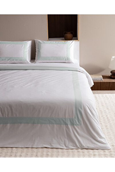 Madame Coco Valette Double 100% Cotton Duvet Cover Set - White/Blue