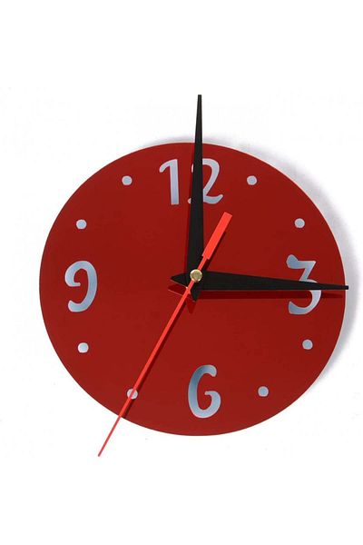 Karll DIY wall clock, heart, acrylic, red, sticker