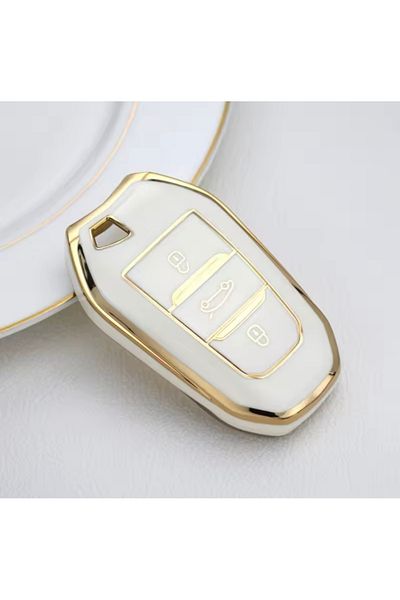 YıldızTuning Peugeot 2008 Key Case Without Sustas White-Gold