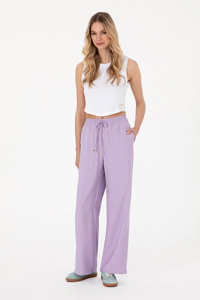U.S. Polo Assn. Women's Lilac Loose Relax Fit Canvas Trousers 50300357 -Vr034