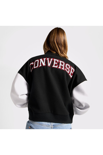 Converse Classic Women's Stand Collar Black Jacket