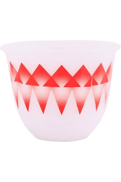 ALSAIF Java Cup Set 6 Pieces By Al Saif, White / Red, Size: Xl