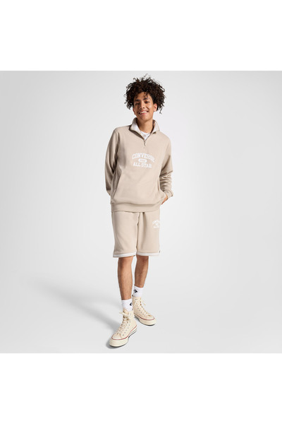 Converse Classic Sport Yarım Fermuarlı Erkek Bej Sweatshirt