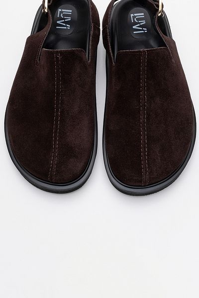 LuviShoes Γυναικεία σανδάλια LABY Brown Suede από γνήσιο δέρμα