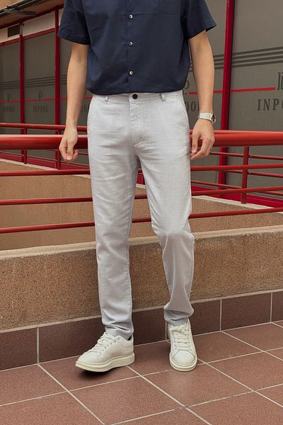 inpool Ανδρικά, Slim Fit, Casual-Daily, Λινό υφαντό, Βαμβακερό, Εποχιακό Παντελόνι 301