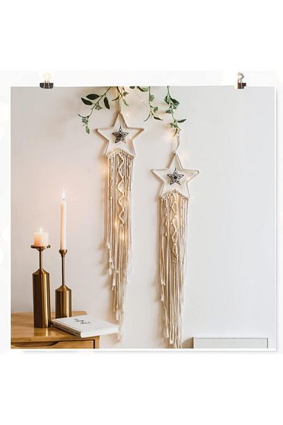 mongtsamz dream catcher, wood/cotton, white, 105 cm
