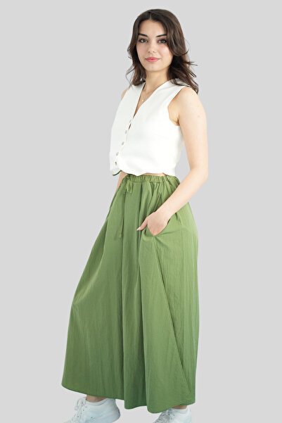 Miss Boheme Yeşil Beli Lastikli Salaş Pantolon