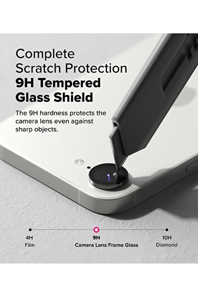 m.tk moveteck iPhone 16E Compatible Camera Protection Lens Protector Tempered Glass with Application Apparatus