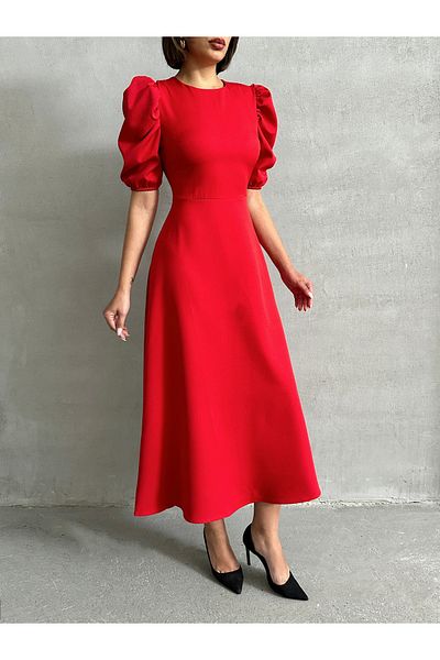 BEJNA Women's Red Watermelon Sleeve Dress