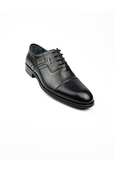 Fosco 1539 Black Leather Men's Classic Shoes