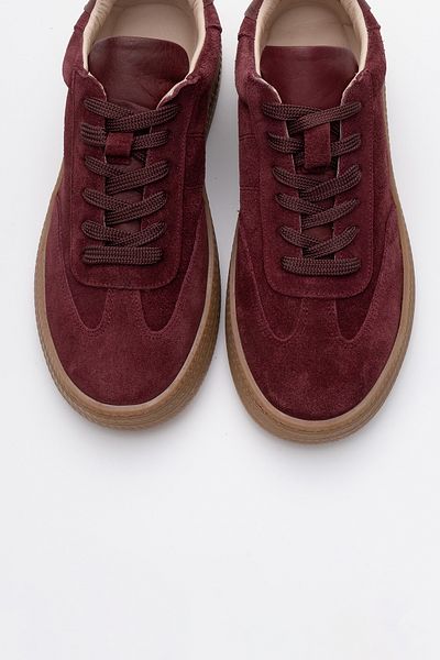 LuviShoes Γυναικεία αθλητικά παπούτσια FİORE Βουργουνδίας Γνήσιο Δερμάτινο Suede