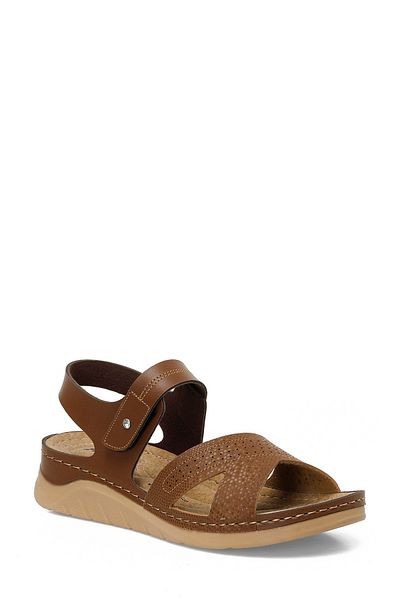 Polaris 164400 .Z5Fx Tan Women's Flat Sandals