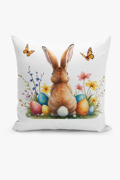 Filamente Double Sided Digital Printing Throw Pillow Cover Rabbit Pattern - Kids Room - Easter - Happy Easter